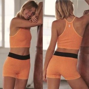 NWT! Free People Movement FP Seamless Shorts 8825 Peach Horizon Size M/L